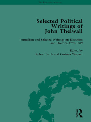 cover image of Selected Political Writings of John Thelwall Vol 3